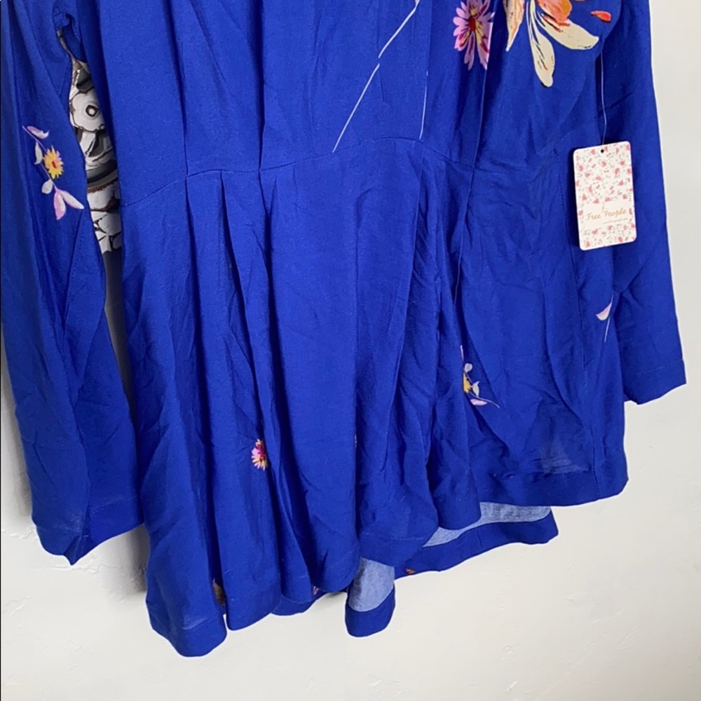 Free People Blue Floral Long Sleeve Dress - Picture 4 of 8